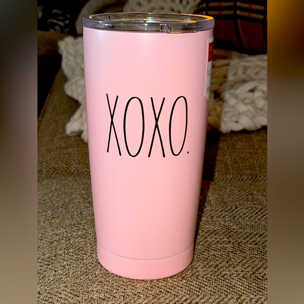 NWT Rae Dunn Pink “XOXO” Valentine Day Holiday 17oz Stainless Steel Tumbler/Cup